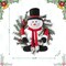 24"D Christmas Flocked Pine Needle & Berry Wreath with matched 20“H Christmas Fabric Snowman Ornament Sets
